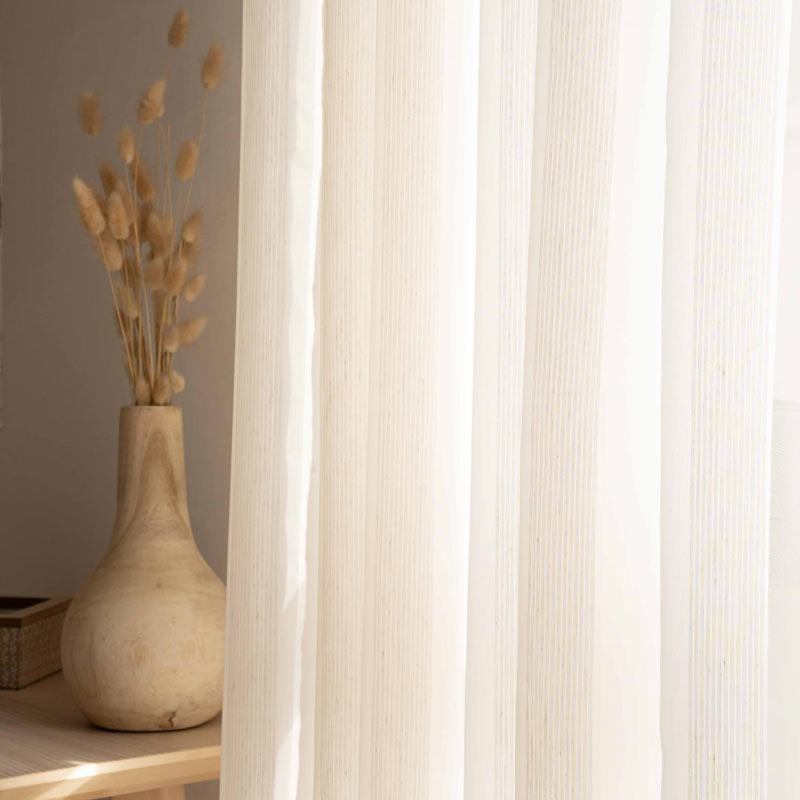 Voilage rayé FOLK - Collection TRANSPARENCE