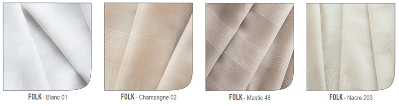 Voilage rayé FOLK - Collection TRANSPARENCE