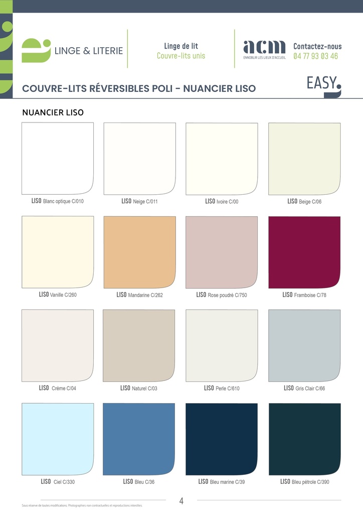 COUVRE-LIT POLI 380 - 180 x 260 cm - Piquage carré