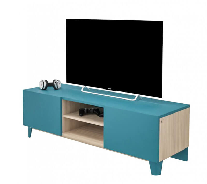 MEUBLE TV BOIS LENA - 150 x 48 x Ht.47 cm