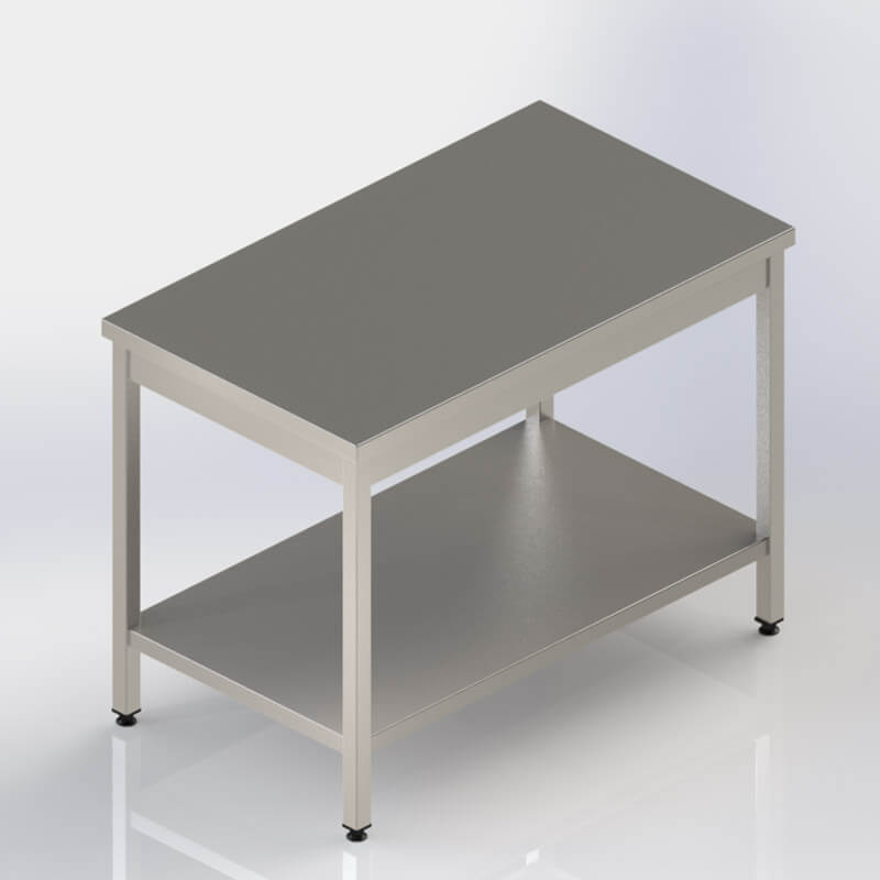 TABLE DE TRI INOX FIXE - 2 plateaux - 2000 x 700 x Ht. 900 mm