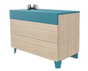 COMMODE BOIS LENA 3 TIROIRS - 115 x 57 x Ht.82 cm