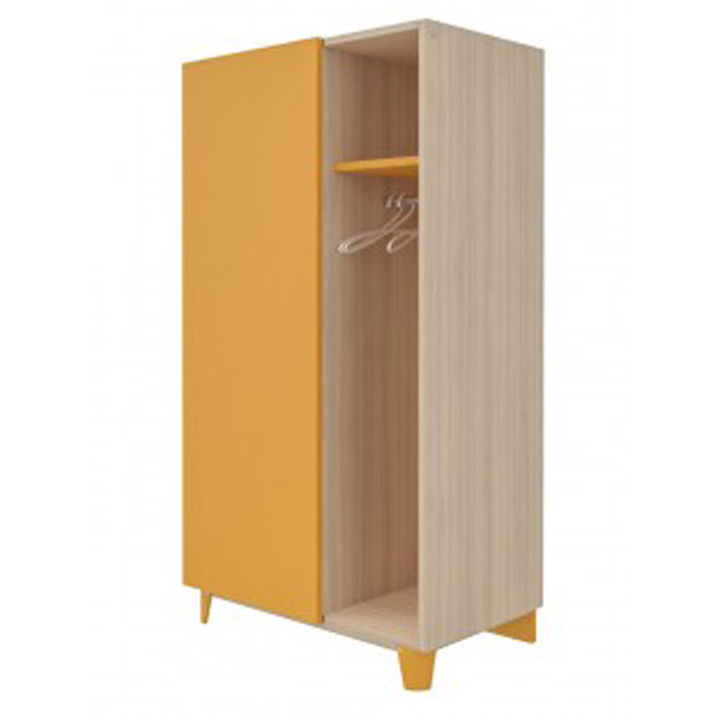 ARMOIRE BOIS LENA 1 PORTE + VESTIAIRE - 100x60xHt.180 cm