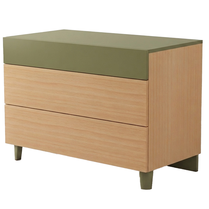 COMMODE BOIS LENA 3 TIROIRS - 115 x 57 x Ht.82 cm