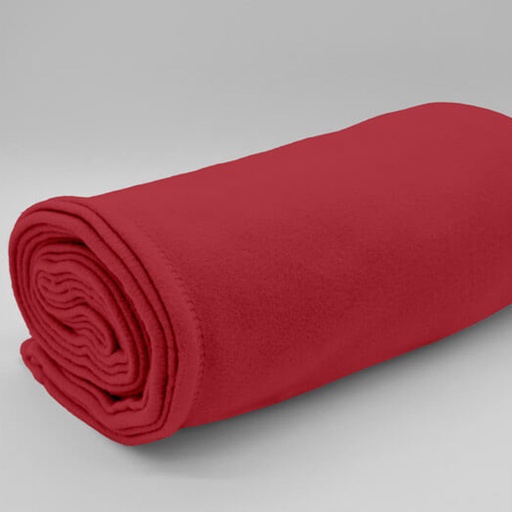 [5745-180220 | ROUGE] COUVERTURE POLAIRE ROUGE - 350 g/m² - 180 x 220 cm