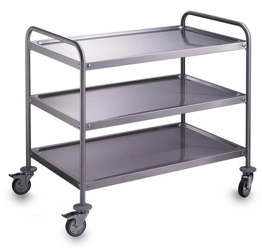 [CHGUE3P-120060 | INOX] GUERIDON INOX - 3 plateaux - 1200 x 600 x Ht. 950 mm