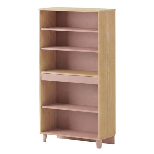 BIBLIOTHEQUE BOIS LENA AVEC 2 TIROIRS - 95x40xHt.180 cm