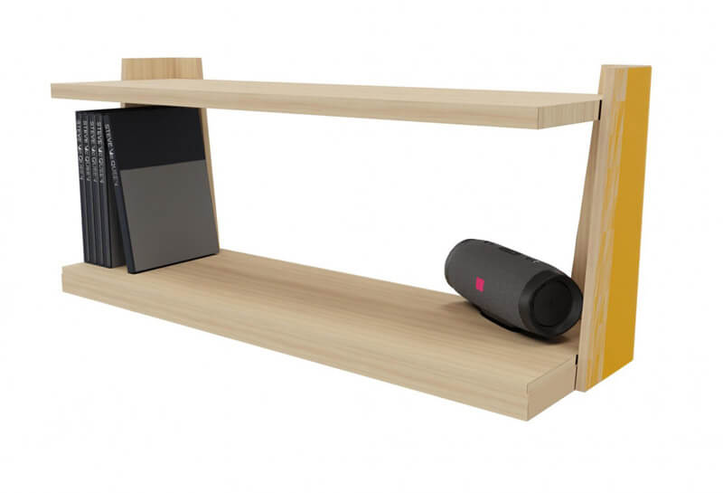 ETAGERE MURALE BOIS LENA - 70 x 28 x Ht.38 cm