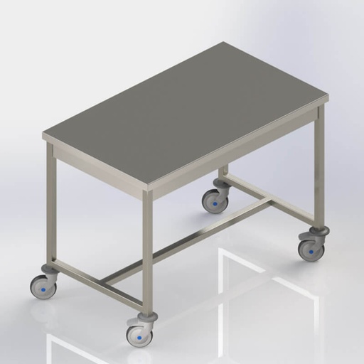TABLE DE TRI INOX MOBILE 1 plateau - 1400x700xHt.910 mm
