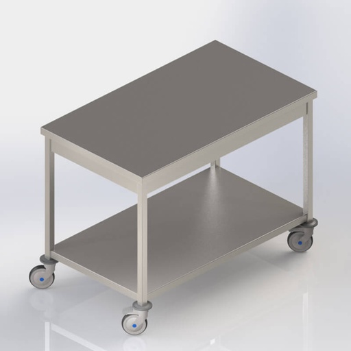 [TA2PR-1807091 | INOX-] TABLE DE TRI INOX MOBILE 2 plateaux- 1800x700xHt.910 mm