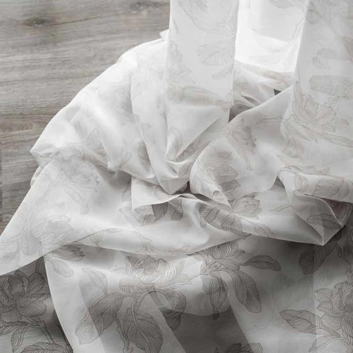 [RDX-90100PEONIA] Voilage imprimé 90100 PAEONIA - Collection TRANSPARENCE