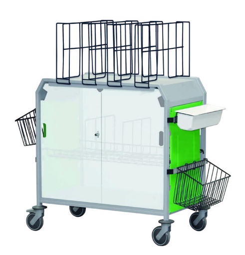 [CHCHA-MINFERMOT] CHARIOT DE CHANGE FERME MOTORISE - 15 à 20 patients - 1049x600xHt.1004 mm