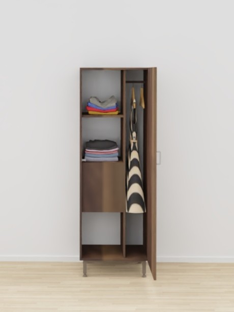 ARMOIRE 1 PORTE AVEC NICHE SACHA - 60x58xHt.180cm