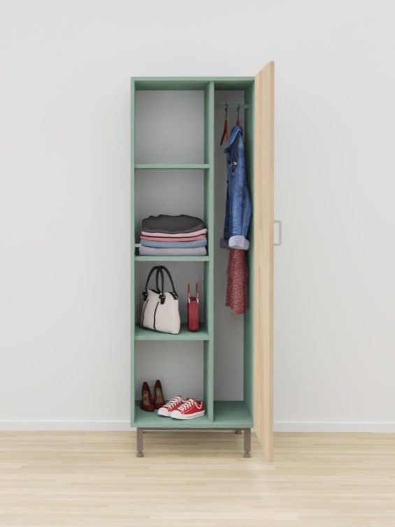 ARMOIRE 1 PORTE SACHA - 60x58xHt.180cm