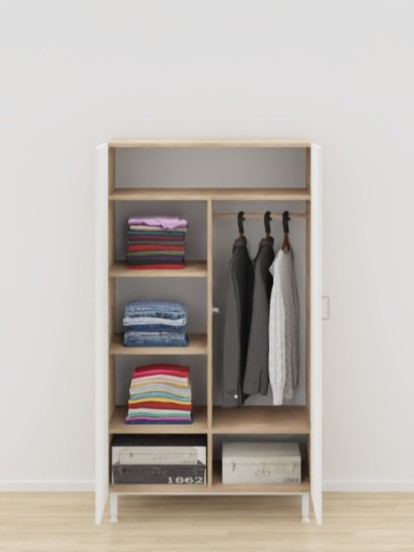 ARMOIRE 2 PORTES SACHA - 100x58xHt.180cm