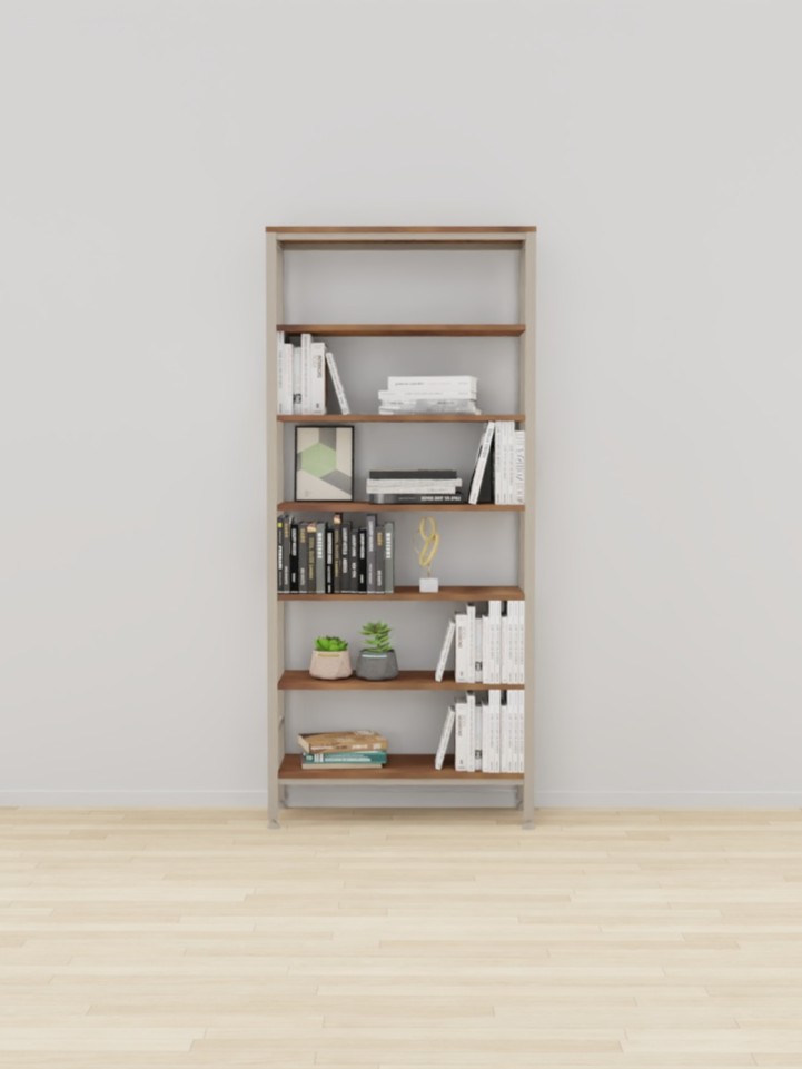BIBLIOTHEQUE CADRE METAL SACHA - 80x30xHt.180cm
