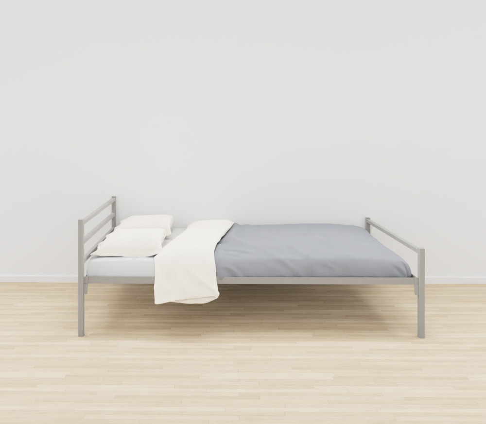 LIT METAL 3 TRAVERSES SACHA + SOMMIER TREILLIS - 140x190cm