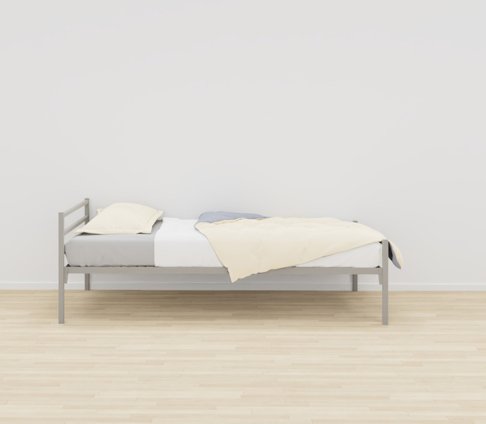 LIT METAL 3 TRAVERSES SACHA + SOMMIER TREILLIS - 90x200cm