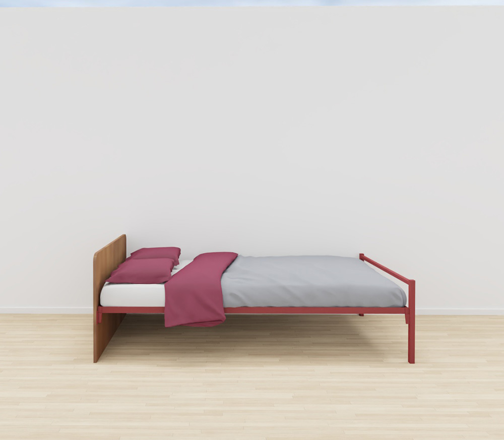 LIT TETE BOIS SACHA + SOMMIER TREILLIS - 140x190cm