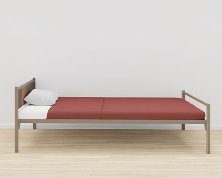 LIT TETE METAL/BOIS SACHA + SOMMIER TREILLIS - 120x190cm