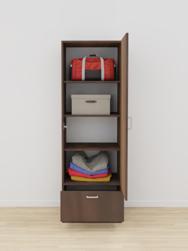 ARMOIRE 1 PORTE 1 TIROIR LUCAS - 60x58xHt.180cm