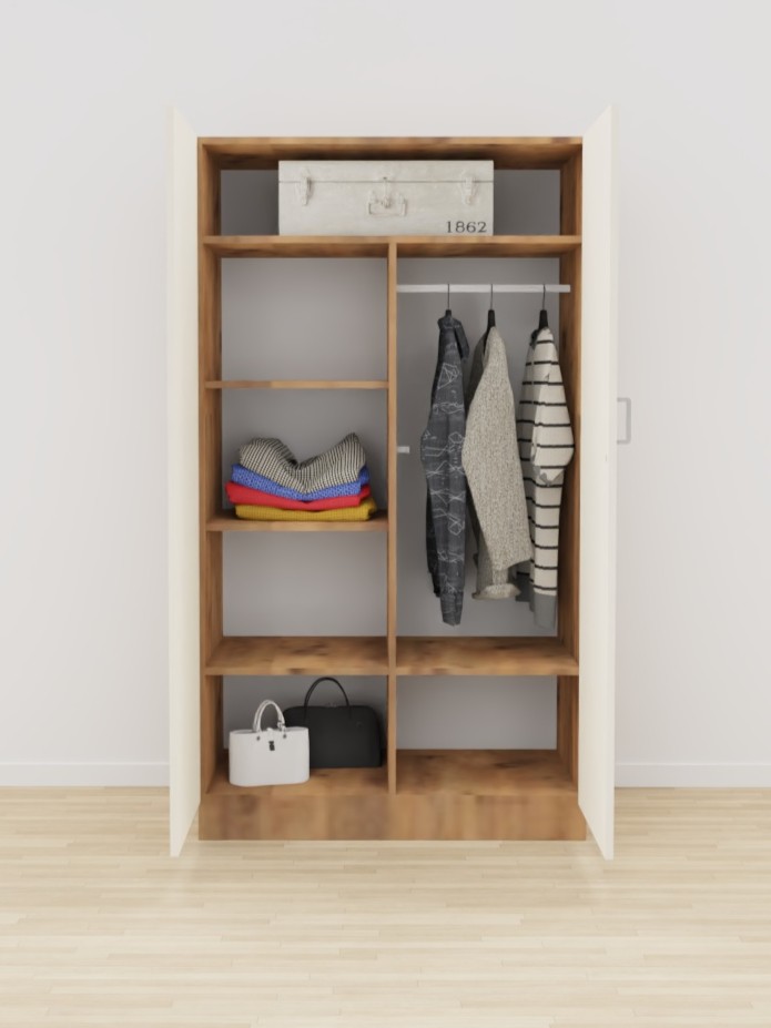 ARMOIRE 2 PORTES LUCAS - 100x58xHt.180cm