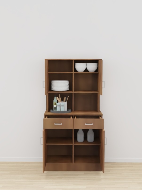 BUFFET 2 PORTES 2 TIROIRS + ELEMENT HAUT LUCAS - 87x52xHt.170 cm