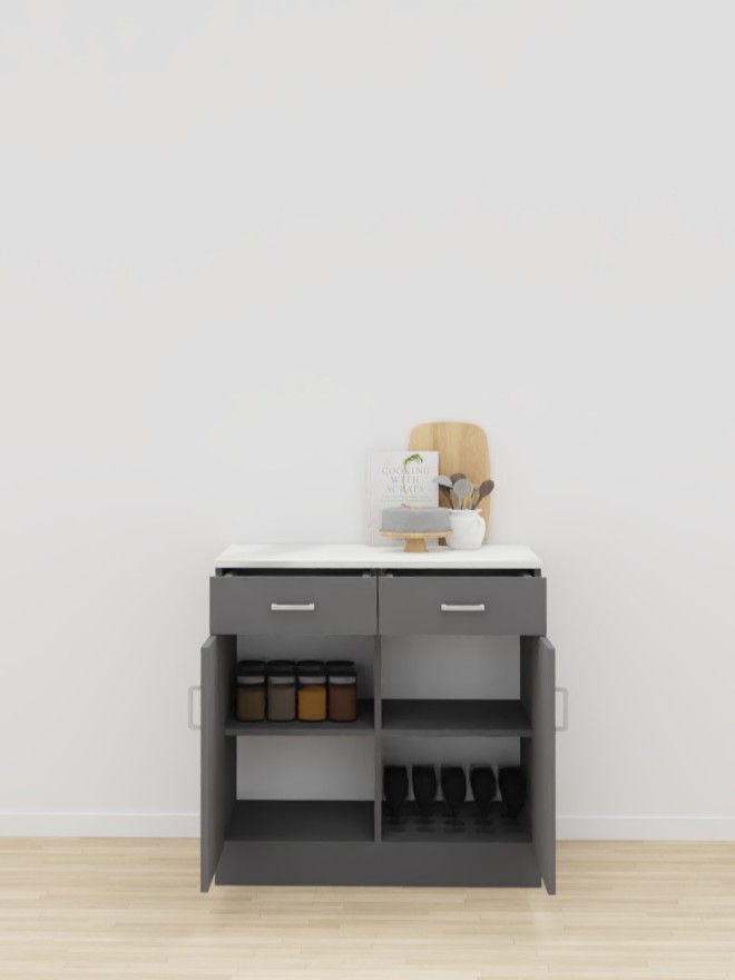 BUFFET 2 PORTES 2 TIROIRS LUCAS - 87x52xHt.87cm