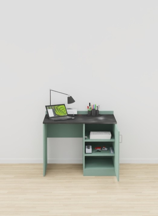 BUREAU AVEC NICHE + PORTE LUCAS - 100x60xHt.75cm