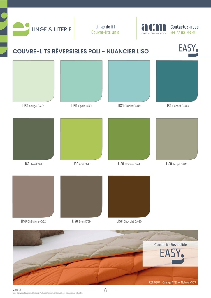 COUVRE-LIT POLI 380 - 180 x 260 cm - Piquage ligne