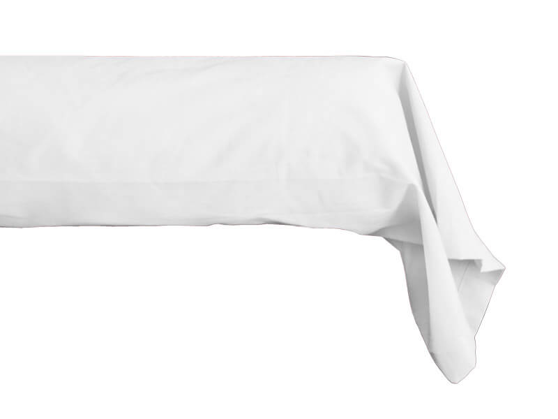 TAIE TRAVERSIN UNIE CLASSIC PC Blanc 90 cm Forme fourreau