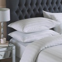 TAIE D'OREILLER - PC Blanc bandes satin - 65 x 65 cm