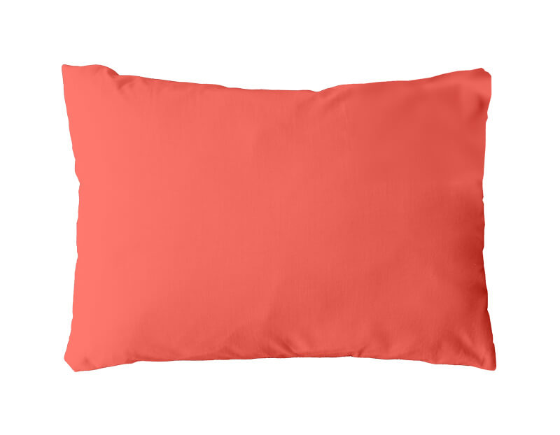 TAIE D'OREILLER UNIE CLASSIC PC Corail - 50x75cm Forme sac