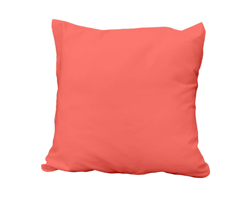 TAIE D'OREILLER UNIE CLASSIC PC Corail - 65x65cm Forme sac