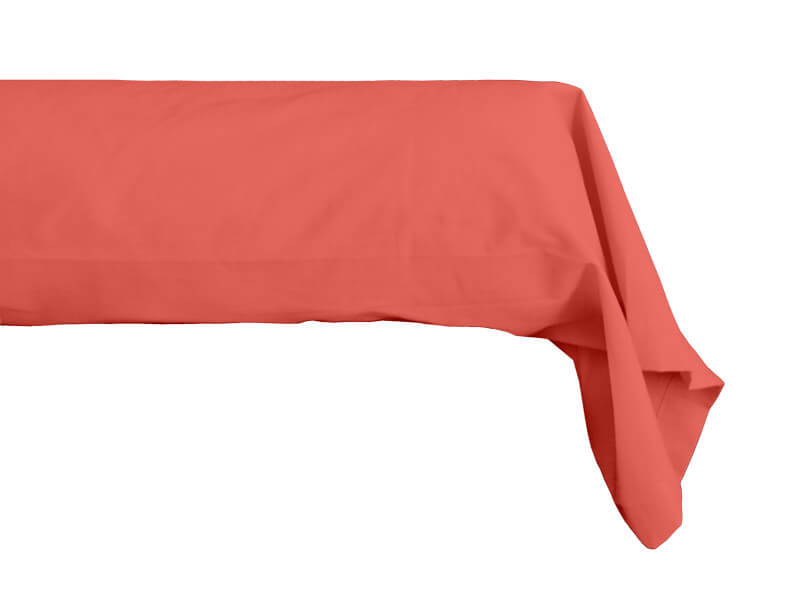 TAIE TRAVERSIN UNIE CLASSIC PC Corail 90 cm Forme fourreau