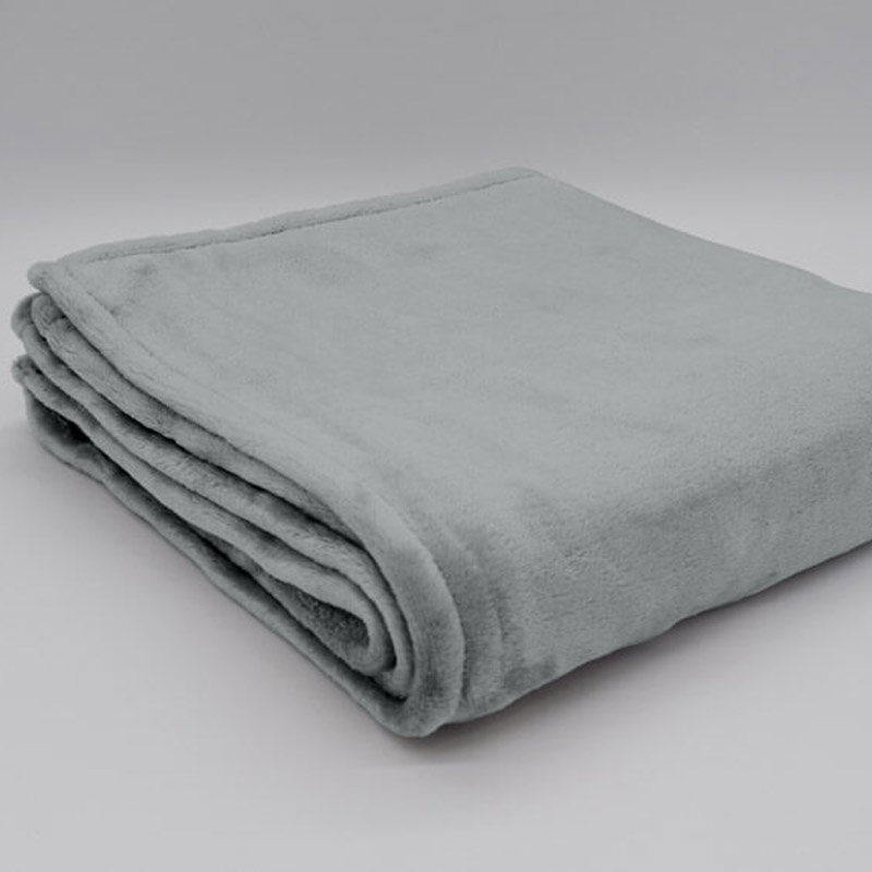 PLAID MICROFIBRE MALO - GRIS PASTEL - 130 x 160 cm