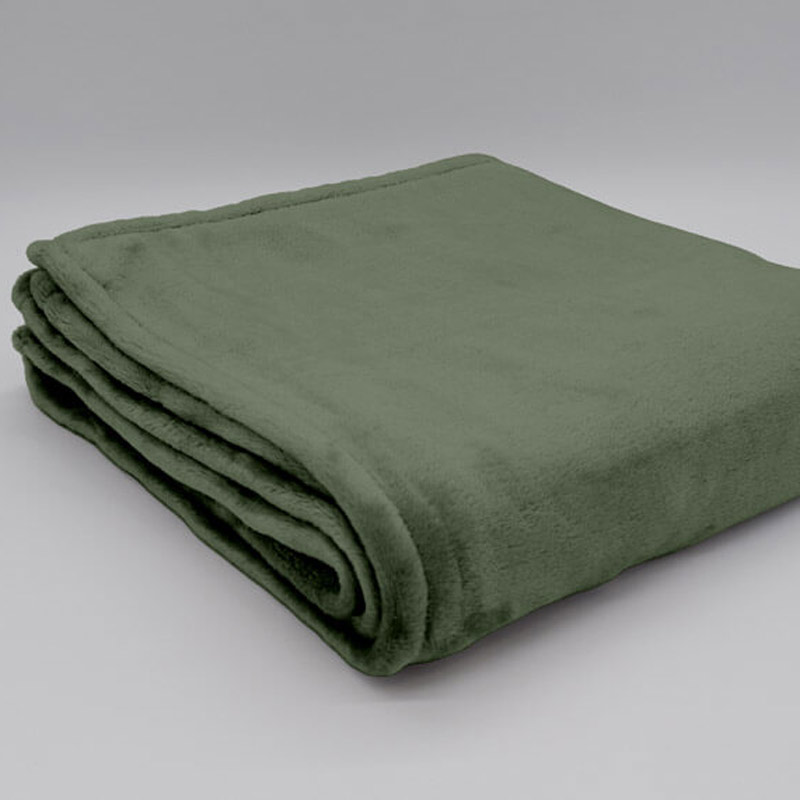 PLAID MICROFIBRE MALO - KAKI - 130 x 160 cm