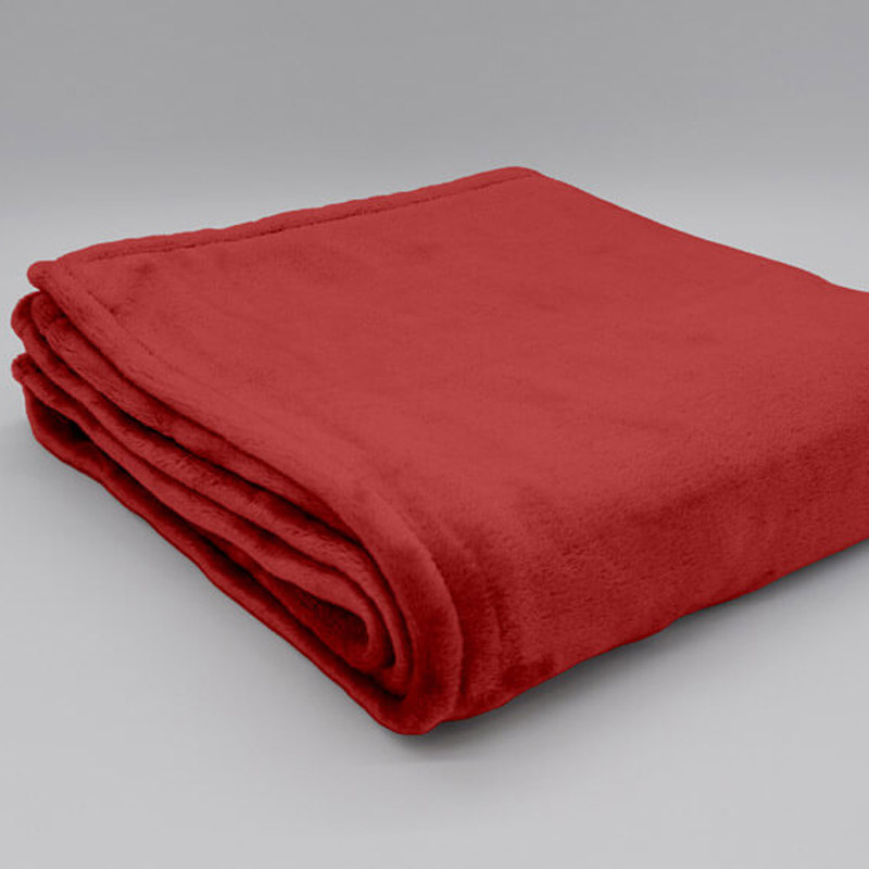 PLAID MICROFIBRE MALO - ROUGE FONCE 23 - 130 x 160 cm