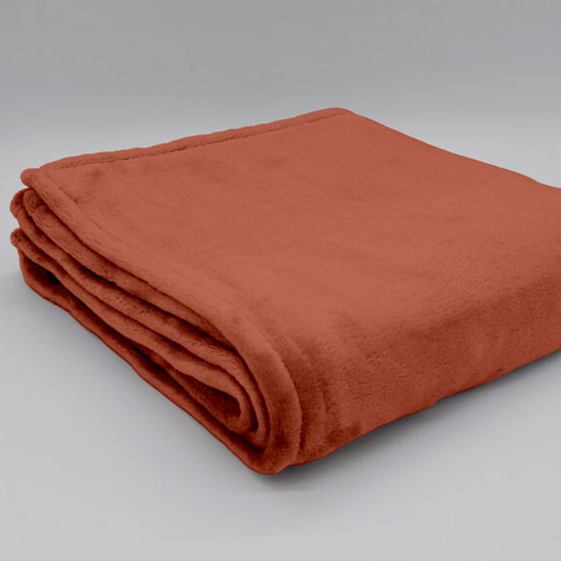 PLAID MICROFIBRE MALO - TERRACOTTA - 130 x 160 cm