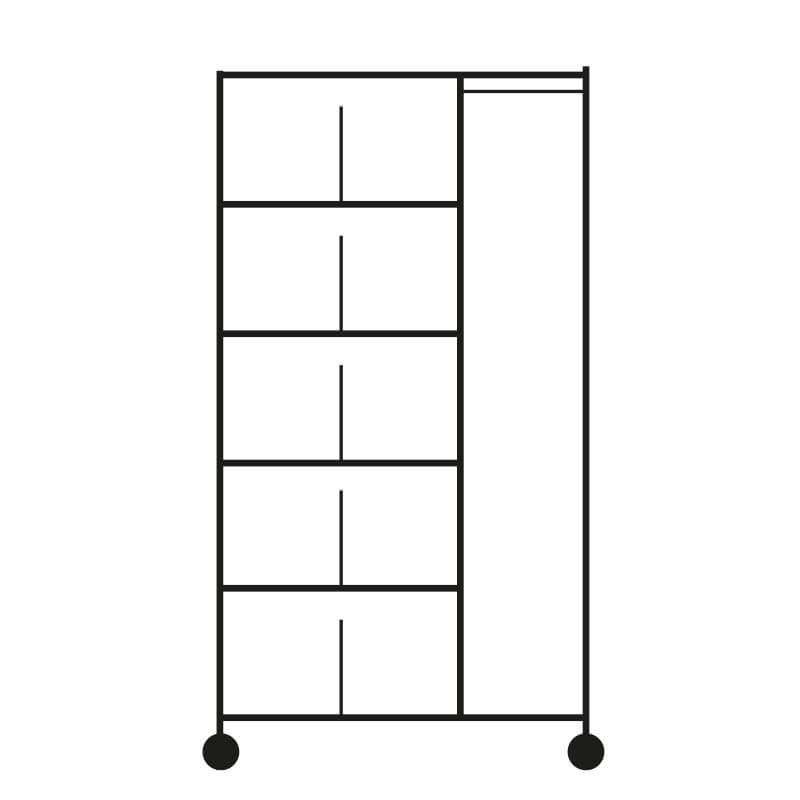 CHARIOT DISTRIBUTION LINGE PROPRE - 10 casiers + Penderie