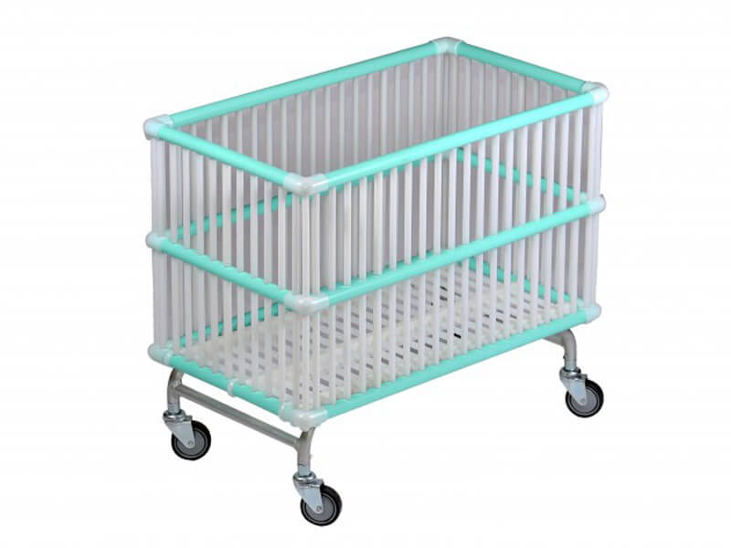 CHARIOT POLYPRO REHAUSSE - 160 Lt. - 830x485xHt.710 mm