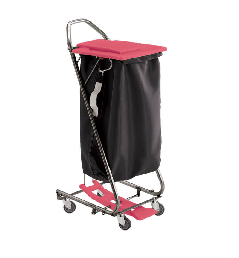 CHARIOT PORTE-SAC MODULABLE ROUGE - Capacité 1 sac