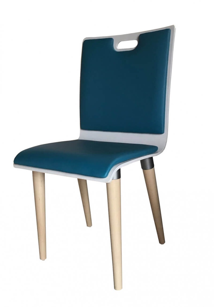 CHAISE BOIS CECILE 4 PIEDS - Assise garnie - Taille 6