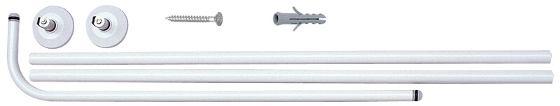 TRINGLE DE DOUCHE CINTREE Ø.18mm - 80x80-120cm - Blanche