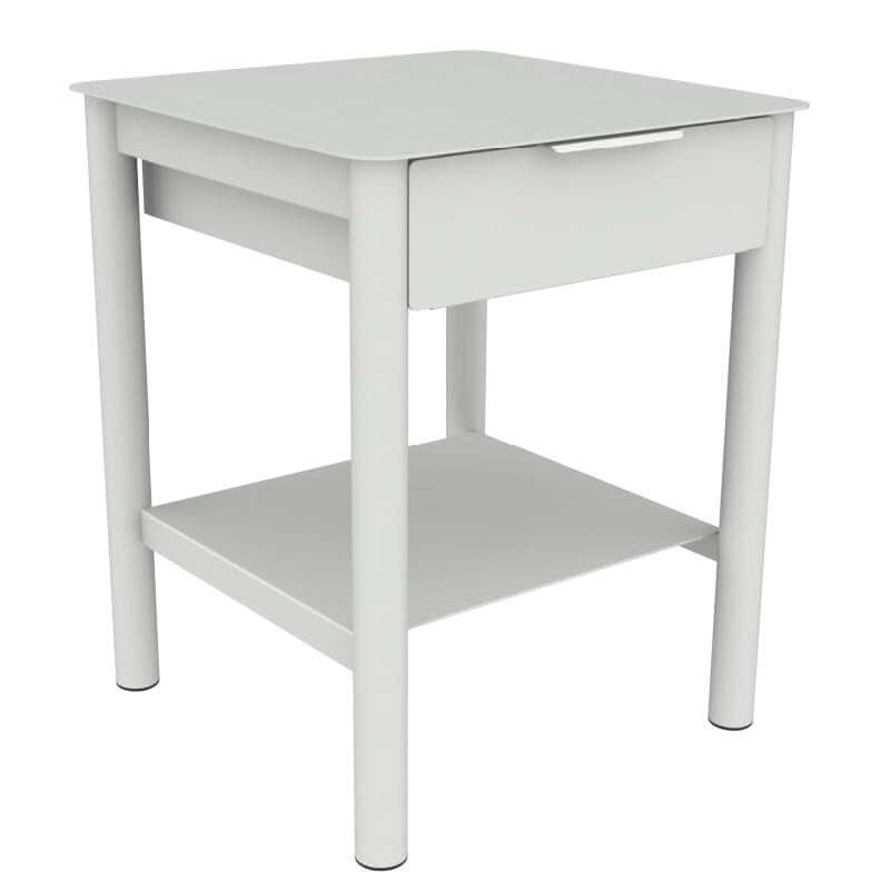 CHEVET METALLIQUE MATEO AVEC TIROIR - 35x35xHt.43 cm