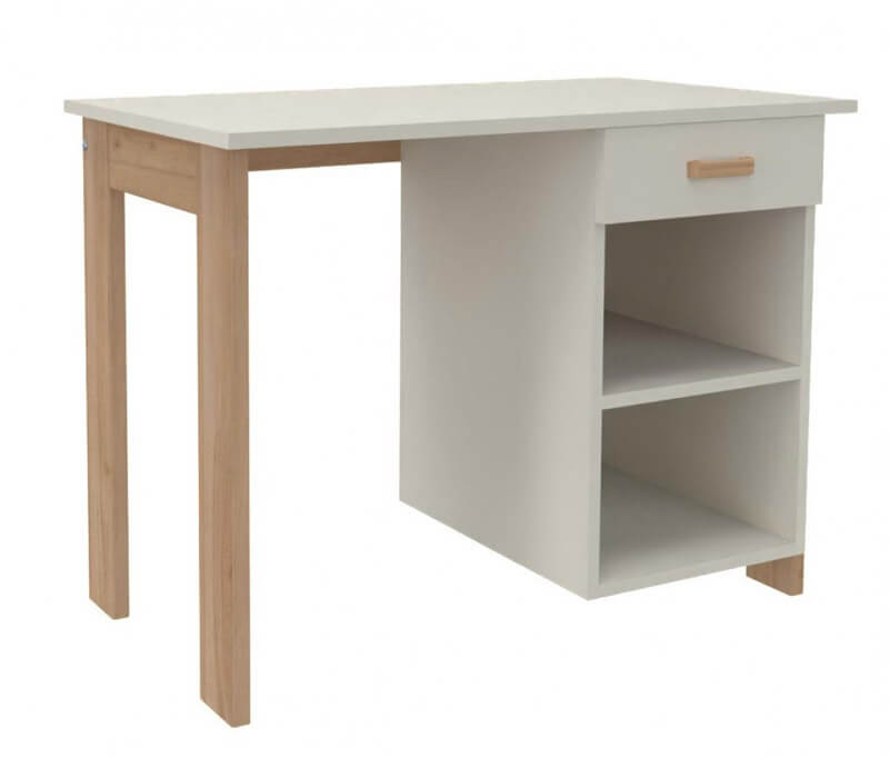 BUREAU BOIS DORIAN NICHE + TIROIR - 60x120xHt.75 cm