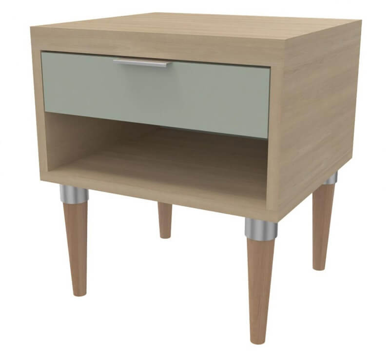 CHEVET BOIS CECILE AVEC 1 TIROIR - 45x41xHt.50 cm