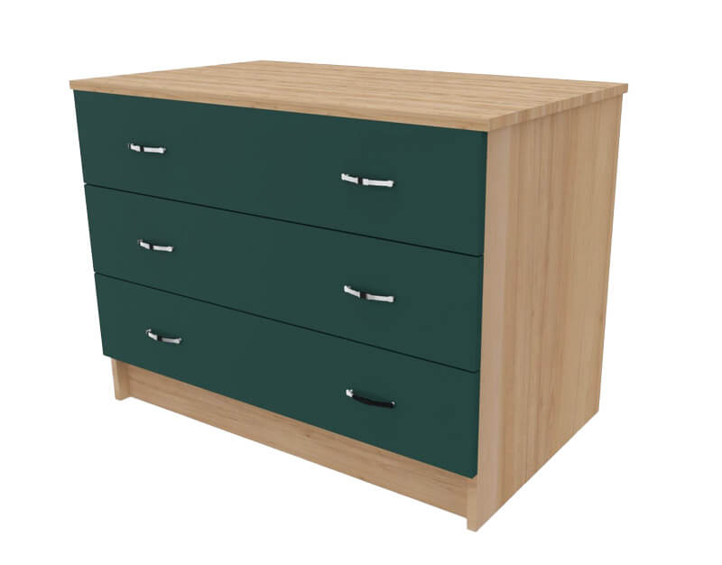 COMMODE BOIS HUGO 3 TIROIRS - 100 x 58 x Ht.75 cm