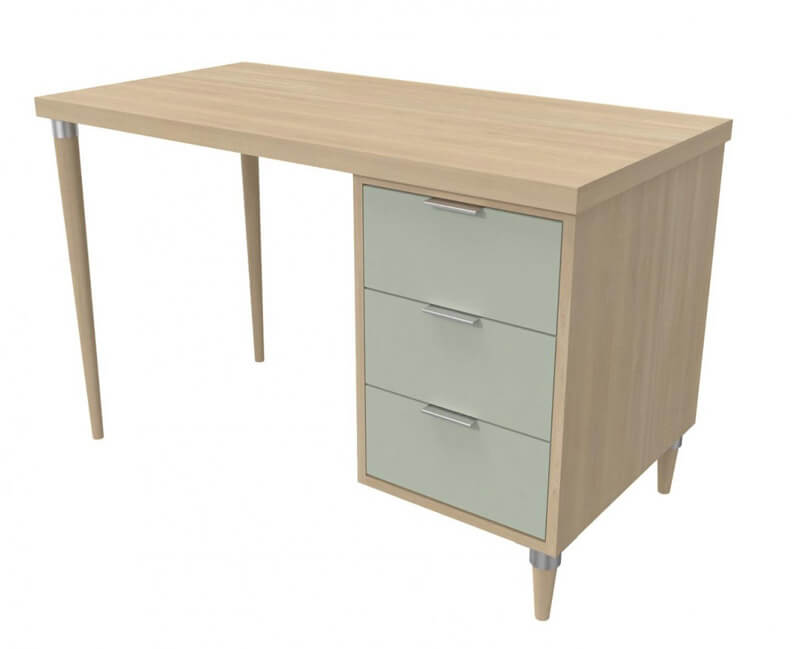 BUREAU BOIS CECILE 3 TIROIRS - 60 x 120 x Ht.76 cm