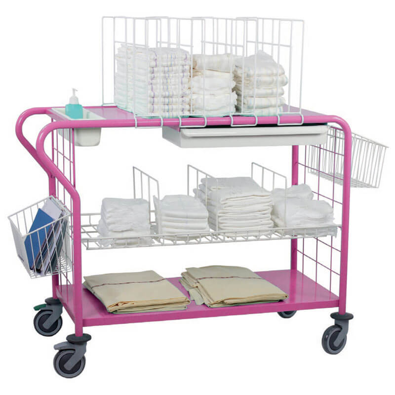 CHARIOT DE CHANGE - 20 à 30 patients - 1285x630xHt.994 mm